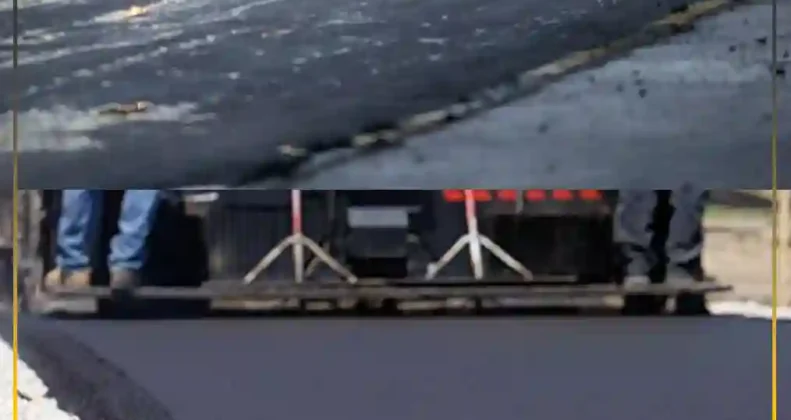 Side-by-side comparison of durable road paved with genuine bitumen versus cracked failed surface caused by fake bitumen